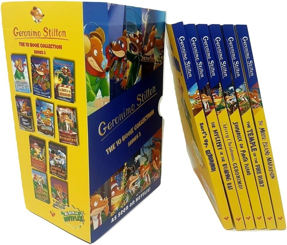 Geronimo Stilton Series 3 Collection 10 Books Box Set (A Cheese-Coloured Camper Van, The Search for Sunken Treasure, The Mona Mousa Code ... The ... Of The Fire Ruby, The Mouse Island Marathon)