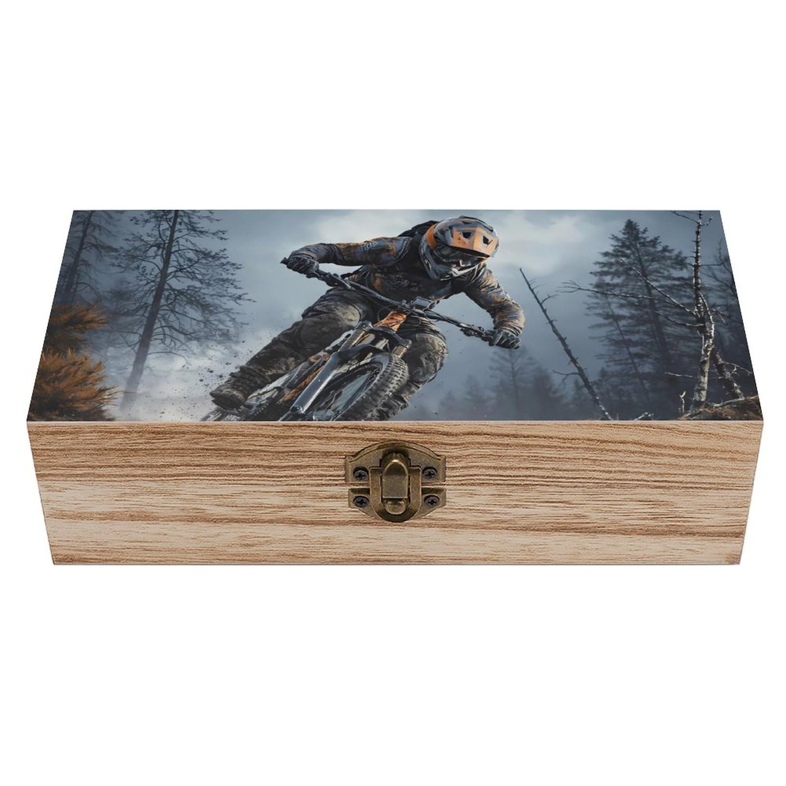 HLBSDM Neon Motocross Dirt Bikes Wooden Storage Box