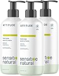 ATTITUDE Savon à la main pour peau sensible avec de l'avoine, fabriqué au Canada, EWG Vérifié, testé dermatologiquement, végétalien, parfum de jasmin doux, 473 mL