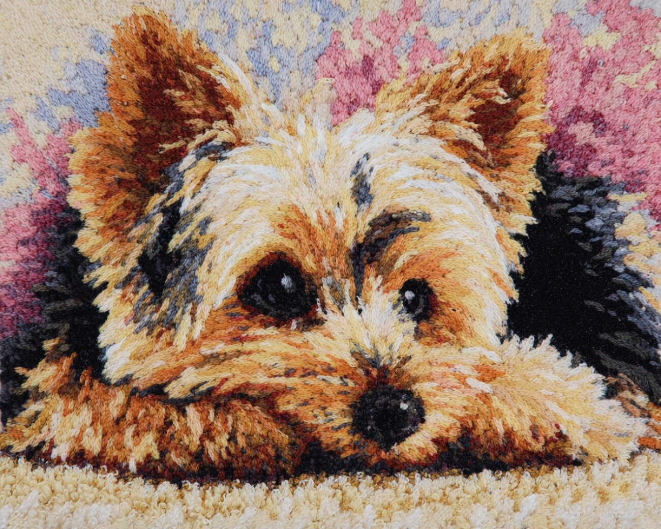 Henypt DIY Latch Hook Rug Kits Cartoon Yorkshire Terrier 52x38cm