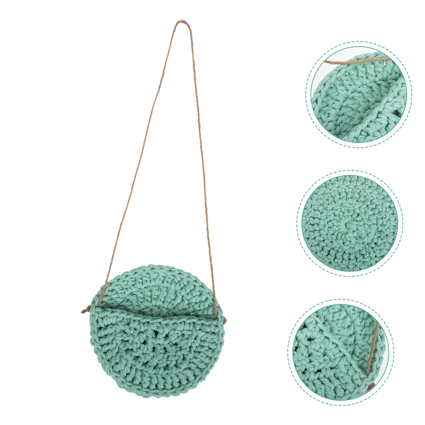 TOYANDONA Lot De 4 Paniers De Fleurs Décoratifs À Suspendre pour Plantes De Jardin Jardinières Esthétiques en Macramé Suspension pour Plantes Murales Intérieures en Coton Vert Clair