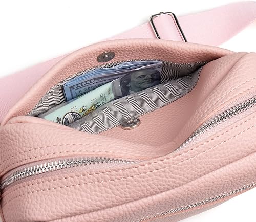 Miniatura 4 de Small Crossbody Purse for Women Triple Zip Wide Strap Cell Phone Purse Shoulder Handbag Wallet with Credit Card Slots Wallet