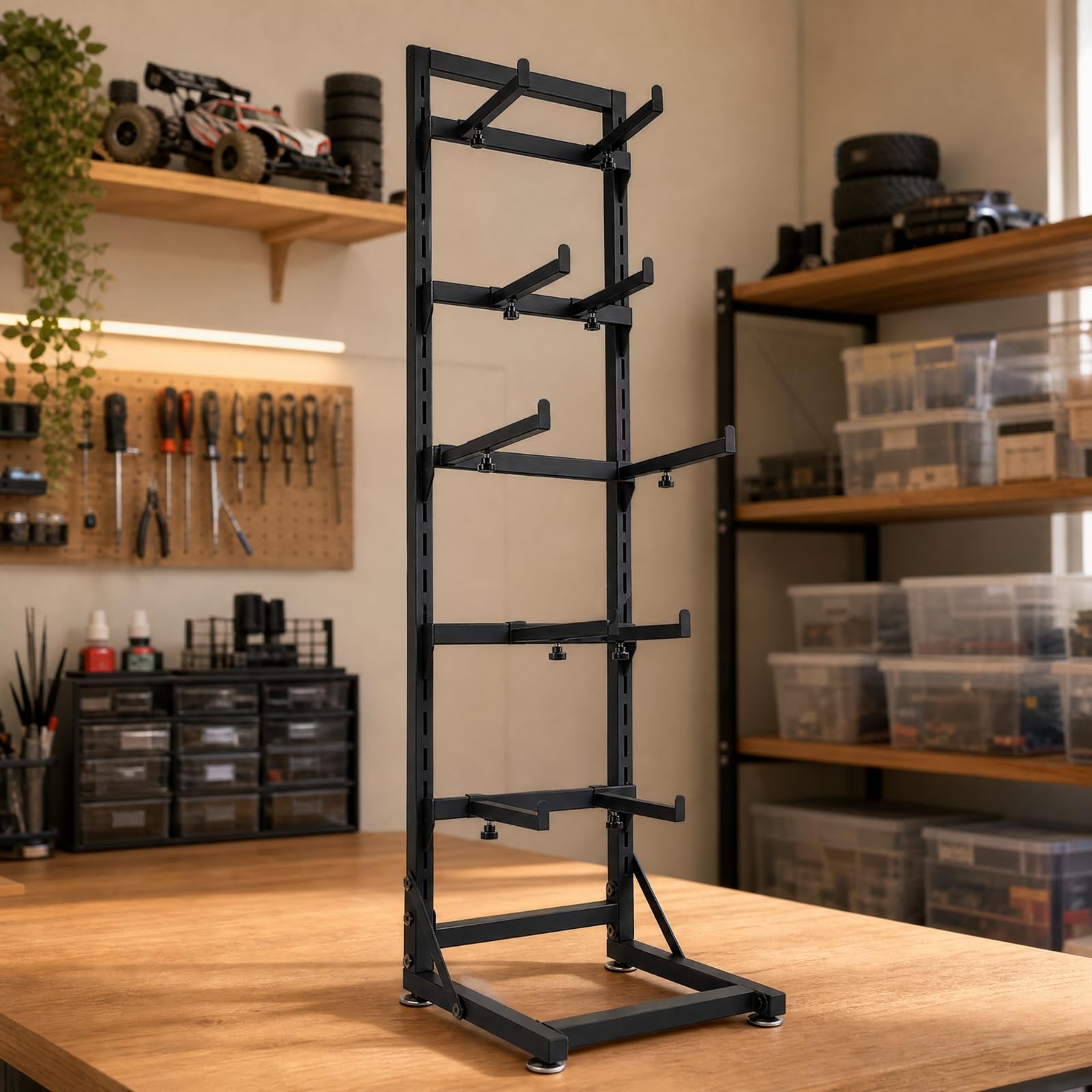 Freistehendes RC-Auto-Regal Stabil RC-Auto-Displayständer Stabil Regal mit verstellbaren Armen für Wohnraum, Garage