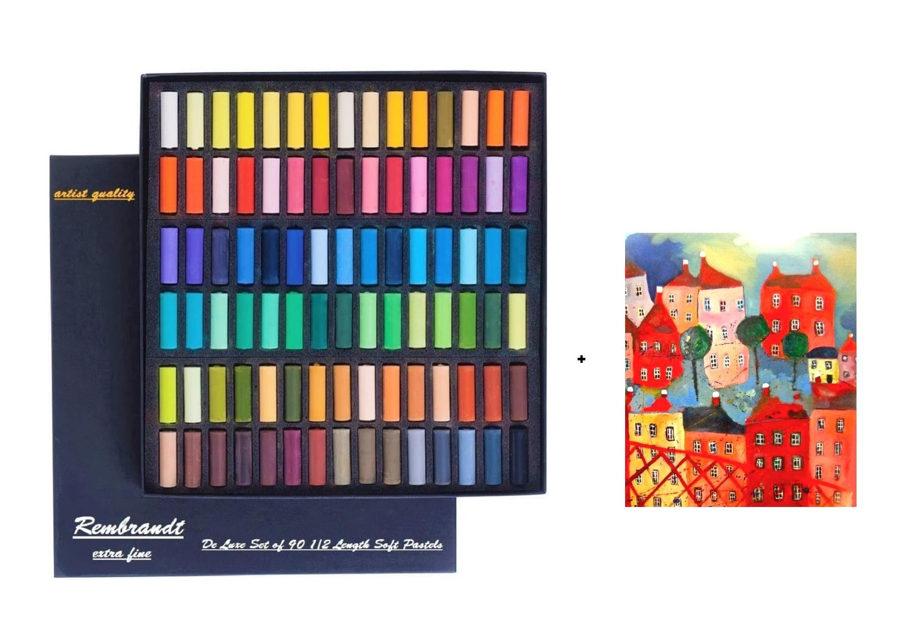 Rembrandt soft pastel boîte de 90 Demi pastel General selection et 1 cartes postales EMI Craft