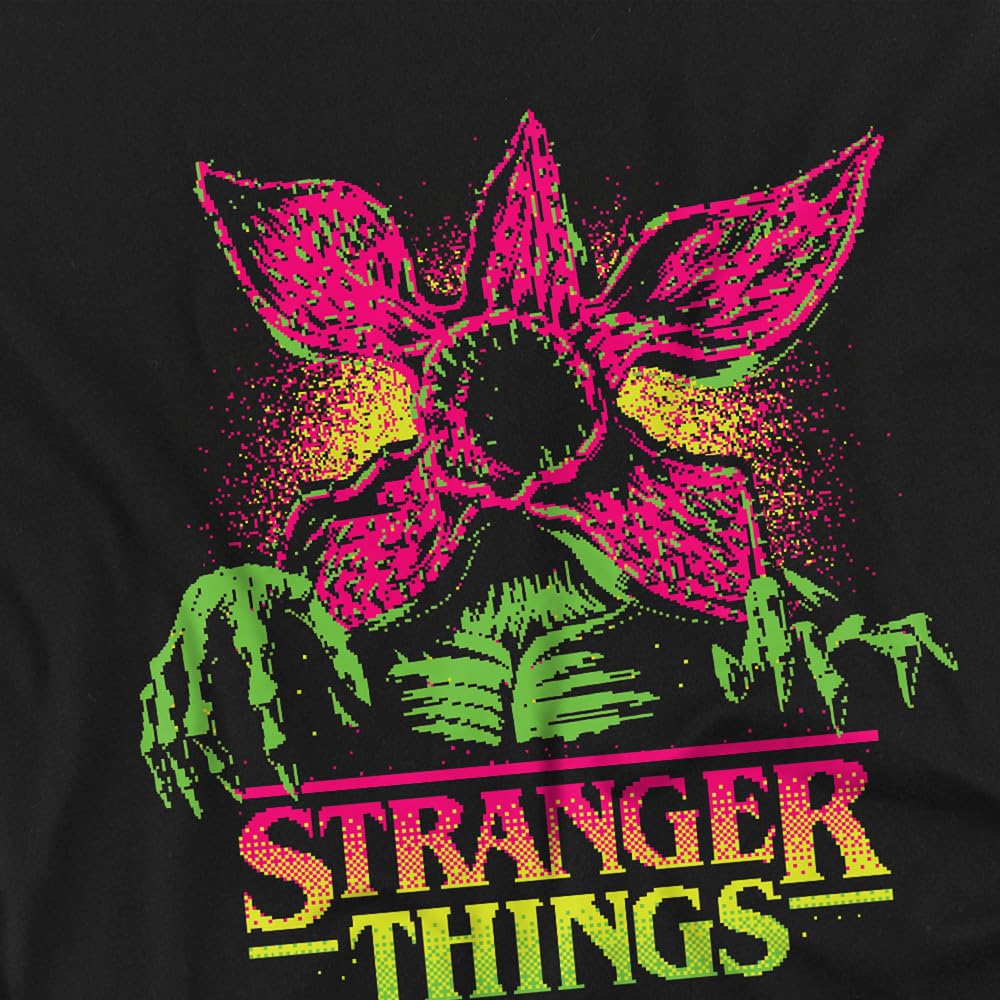 Stranger Things Stranger Things Neon Demogorgon Kids T Shirt, Black Camisa Unisex niños (Pack de 1)