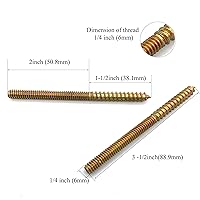 Vista 21 de Paquete de 20 pernos de suspensión de doble cabeza de 1/4-20 x 1 pulgada para tornillos de muebles