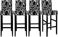 Vista 16 de Lellen Juego de 2 fundas para taburetes de bar, fundas jacquard para taburetes de bar, fundas deslizables elásticas para taburetes de bar