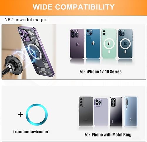 Miniatura 10 de Soporte universal para teléfono con anillo de luz con adaptador de 14 y zapata caliente, soporte de teléfono flexible para anillo de luz y trípode