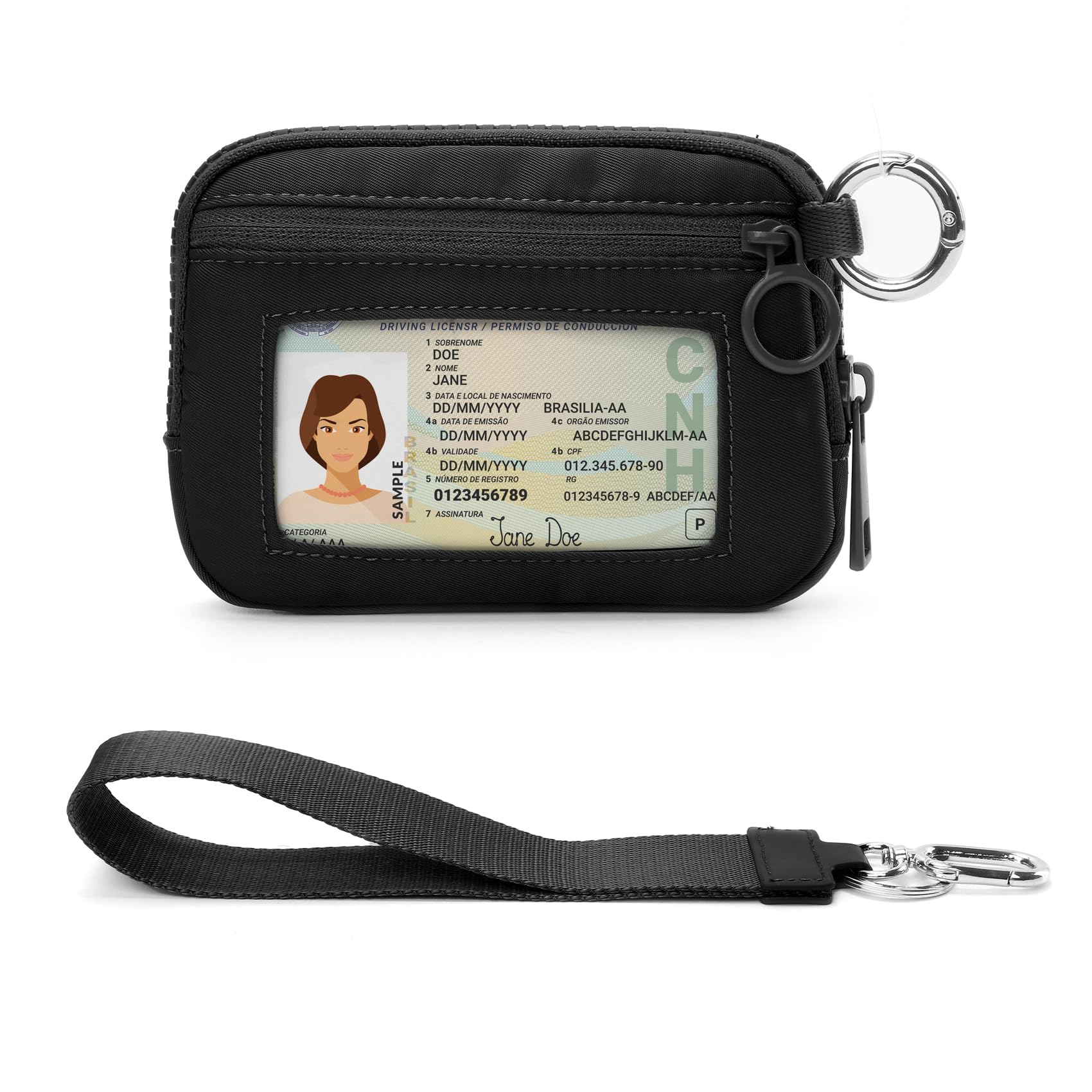 The Iris Wallet Zipper Mini Coin Purse Keychain ID Holder Wallet