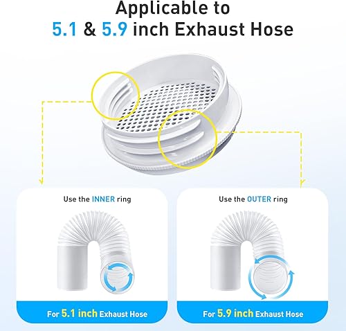 Miniatura 4 de AGPTEK Kit de ventilación de ventana para aire acondicionado portátil con manguera de 5.9 pulgadas, placas de sellado de ventana ajustables de 16.9