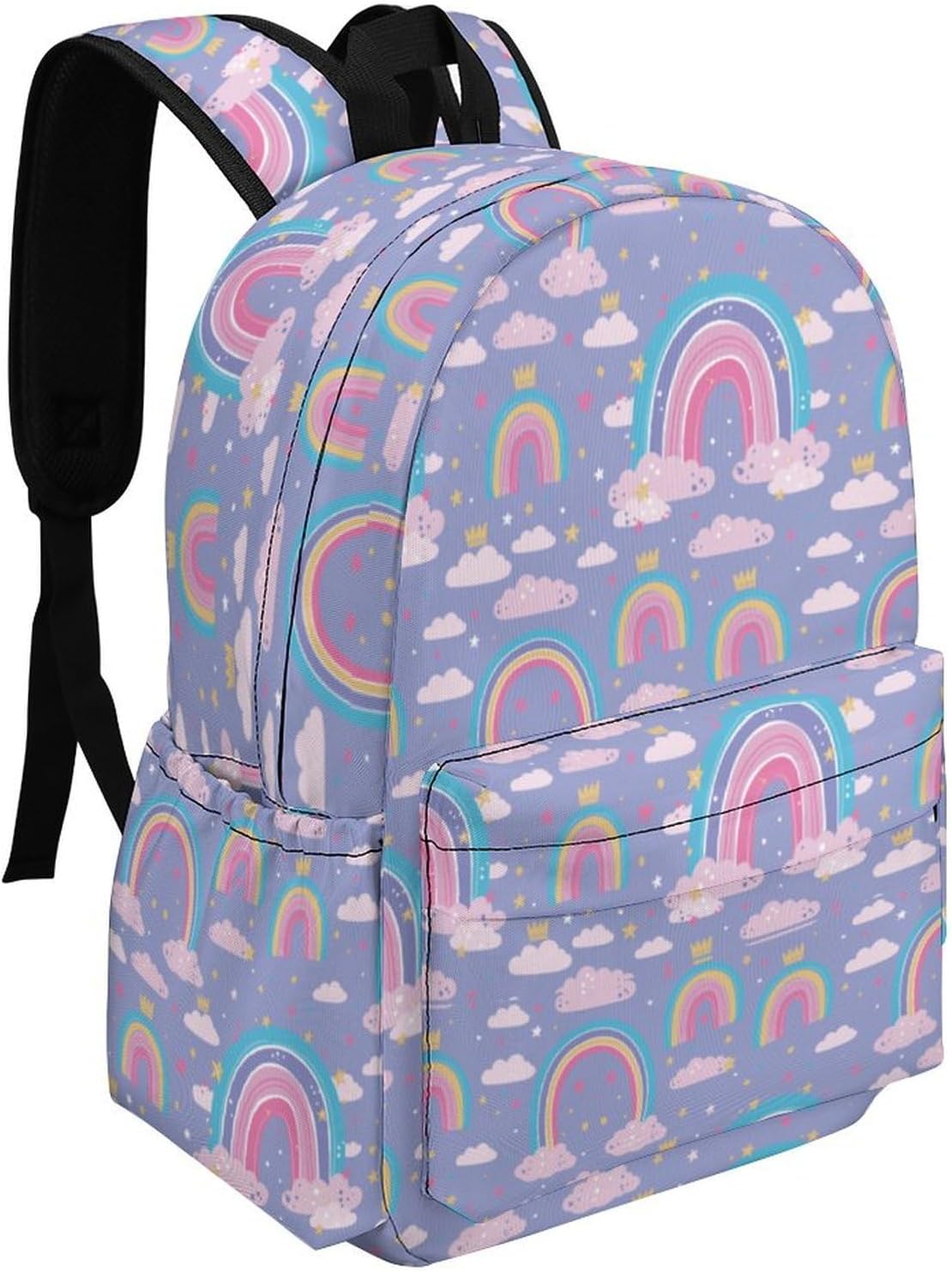 Rainbow Backpack Toddler School Backpack Cartoon Kids Girls 16.5 Inch Oxford Cloth