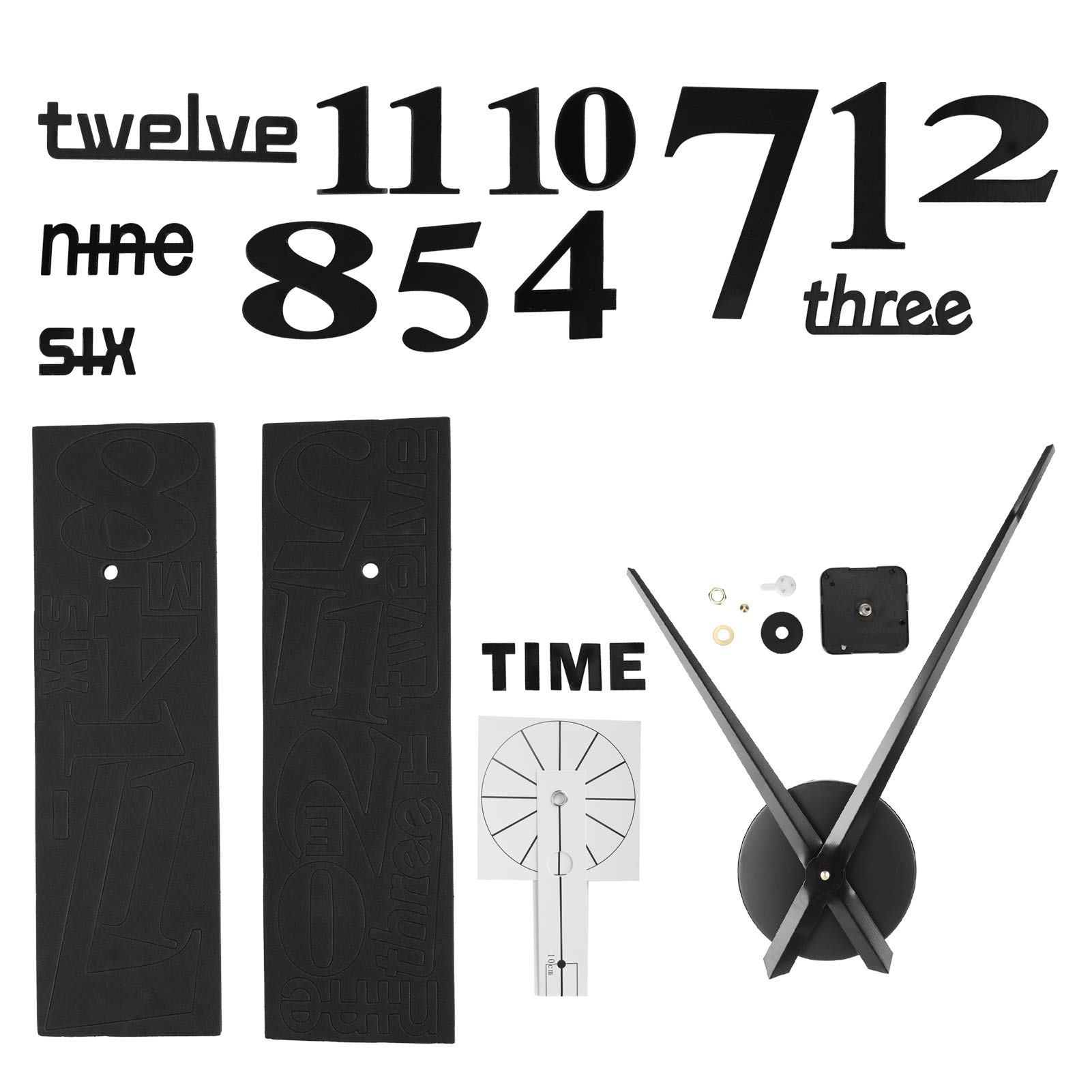 Horloge murale autocollant acrylique pour salon moderne et bureau