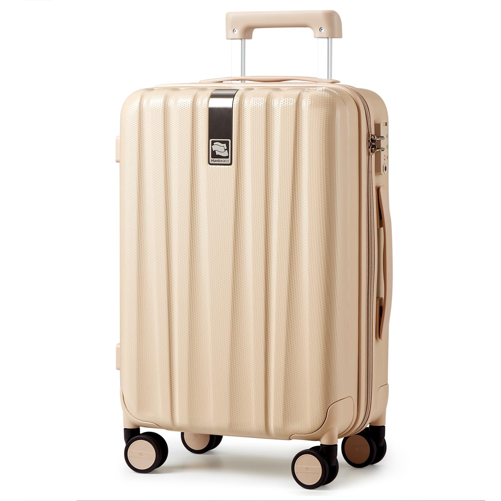 Hanke Carry On Luggage Suitcase with Wheels 14in 16in 20in 24in 29in Spinner Luggage Built in TSA Lighweight PC Hardside Rolling Suitcases Travel Bag, Cuba Sand, 2-Piece Set（20/29）