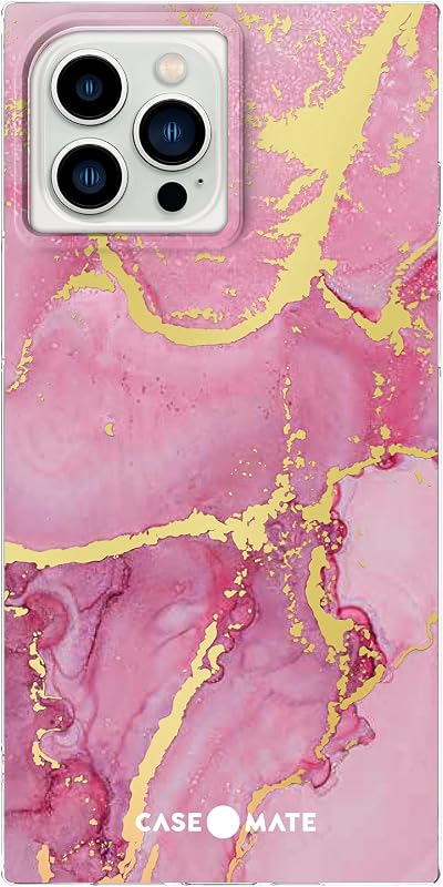 Case-Mate BLOX Funda para iPhone 13 Pro Max - Mármol magenta [Protección contra caídas de 10 pies] [Compatible con carga inalámbrica] Funda protectora para iPhone 13 Pro Max 6.7", antiarañazos, a prueba de golpes, mate