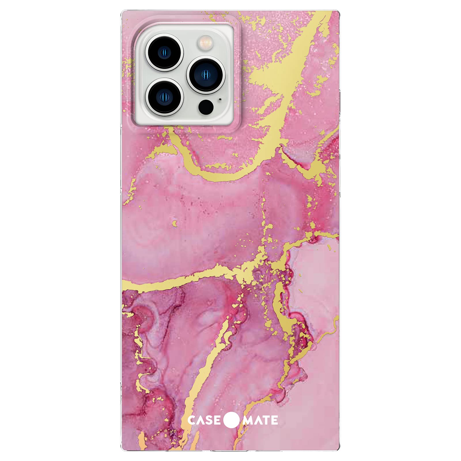 Case-Mate BLOX Square iPhone 13 Pro Max Case - Magenta Marble [10FT Drop Protection] [Wireless Charging Compatible] Protective Phone Case for iPhone 13 Pro Max 6.7", Anti-Scratch, Shockproof, Matte