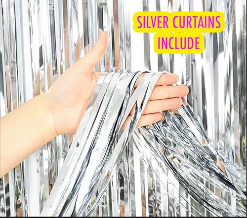 Miniatura 4 de 4ft, 5FT and 6ft tall, silver curtains include, doll photo box, popular pink doll, birthday girls party, fashion photobooth (4ft TALL)