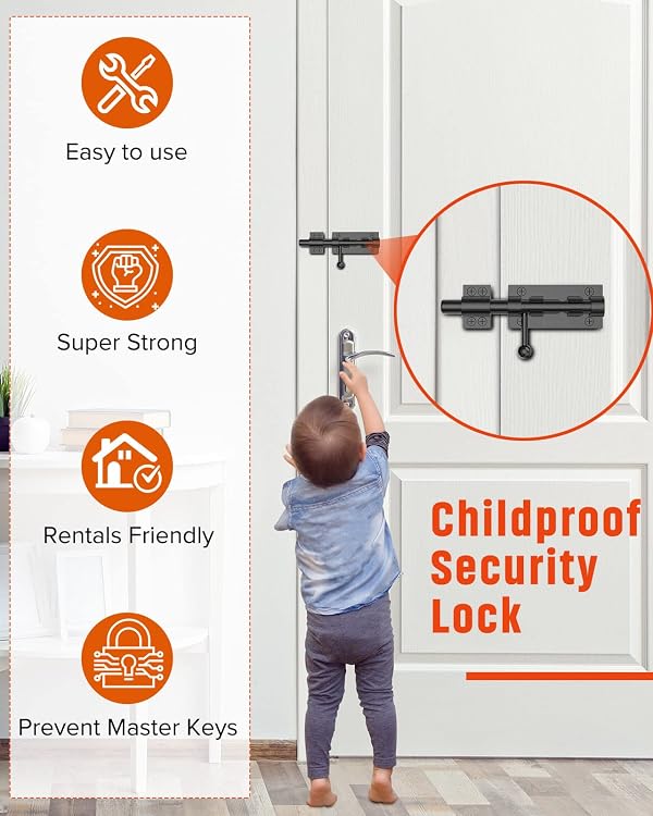 Heavy Duty Slide Bolt Gate Latch Hardware, 6.3 Inch Solid 304 Stainless Steel Latches Electroplating Finish, Barrel Bolt Lock for Wooden Fence, Yard Door, Barn Door, Shed Door, Interior by Mbotnee - Image 6