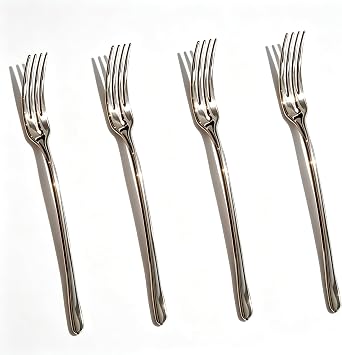 Stainless Steel Fruit Forks, Silver Appetizer Cake Dessert Forks Set, Appetizers Tasting Salad Pastry Forks for Home Party Kitchen, 6.1 Inches, 4 Pcs