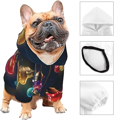 Miniatura 3 de Sudaderas con capucha para perros con luces de Navidad en 3D para mascotas pequeñas, un disfraz acogedor para cachorros con estilo, delicias de