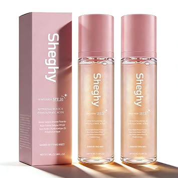 Sunglaze Sheer Setting Mist Sunscreen SPF 50, Broad Spectrum Shimmering Body Oil Mist, Hydrating Makeup-Friendly Glow Spray, Reef-Safe, Non-Greasy & Fast-Absorbing for Face & Body 2