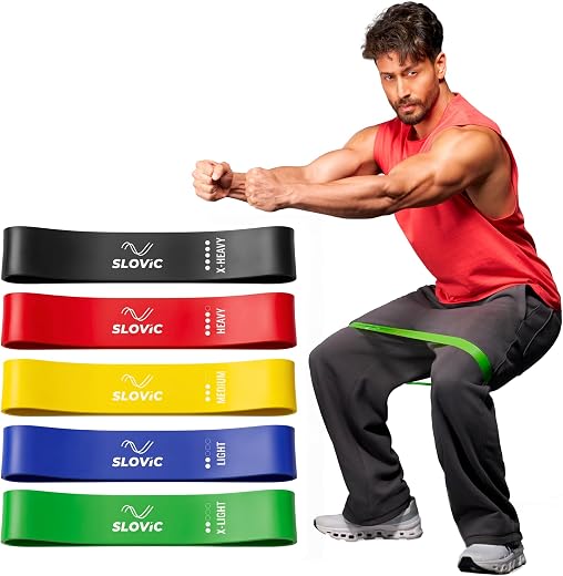 SLOVIC Resistance Bands Mini Loop |Hip Band for Women &amp; Men for Hip, Glutes, Legs and Squats Exercises | Thera Band| Gym E...