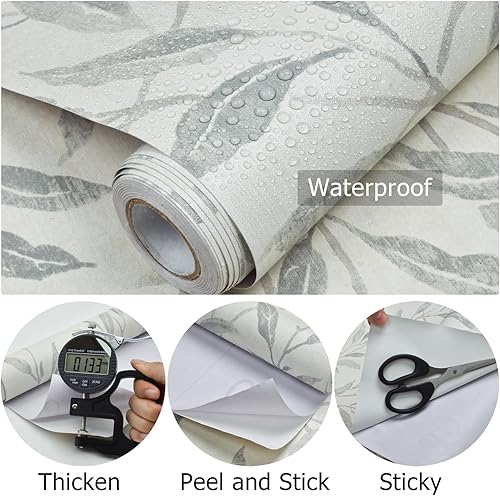 Miniatura 3 de Sevalo Papel tapiz de hojas para despegar y pegar, papel de contacto bohemio para armarios y cajones, papel de contacto para paredes, autoadhesivo,