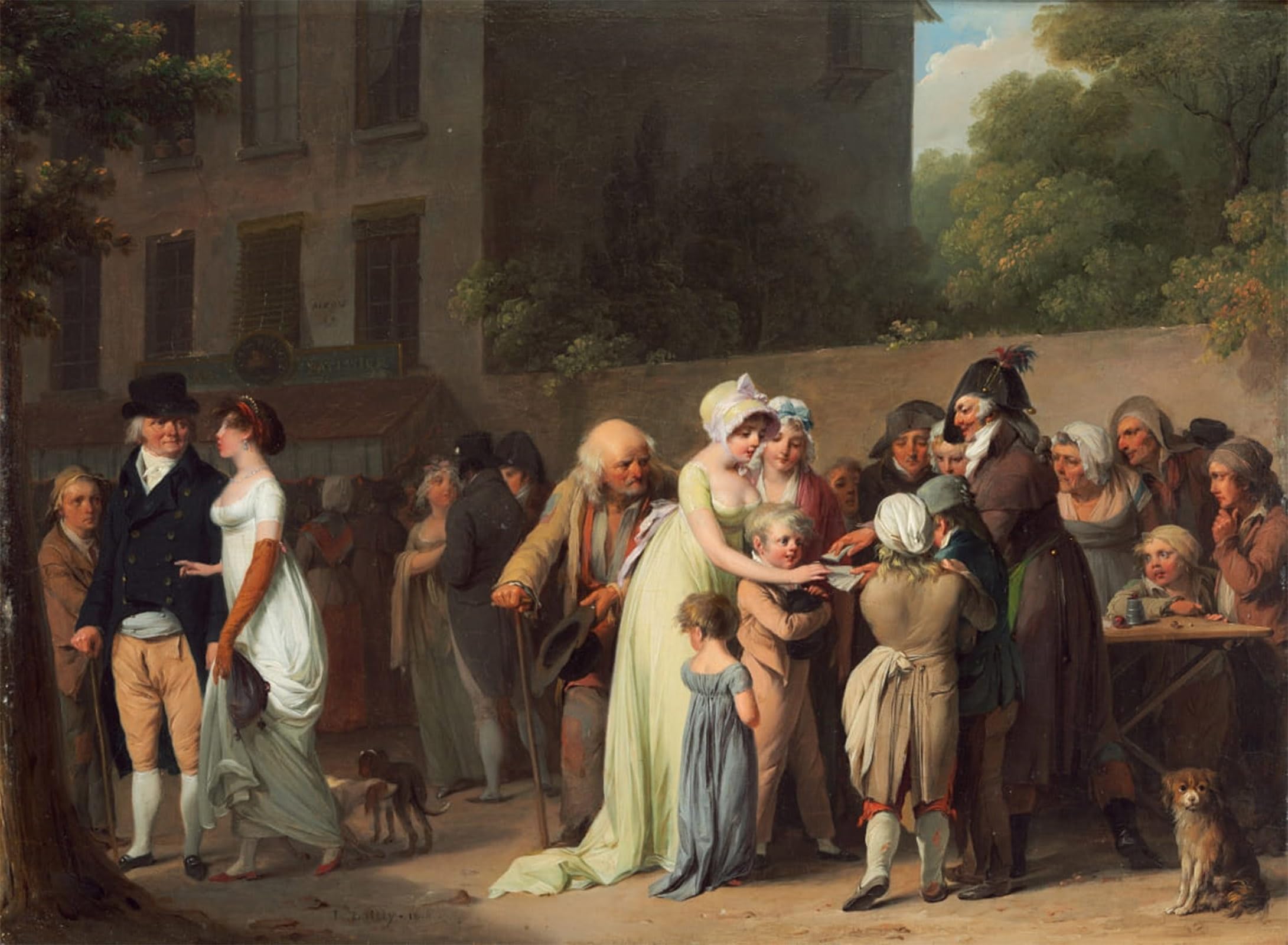 SERENDIPITP Aesthetic Poster Photo Wall Print Retro Picture the Card Sharp on the Boulevard by Louis Leopold Boilly Modern Wall Artwork for Home Decor 60x90cm