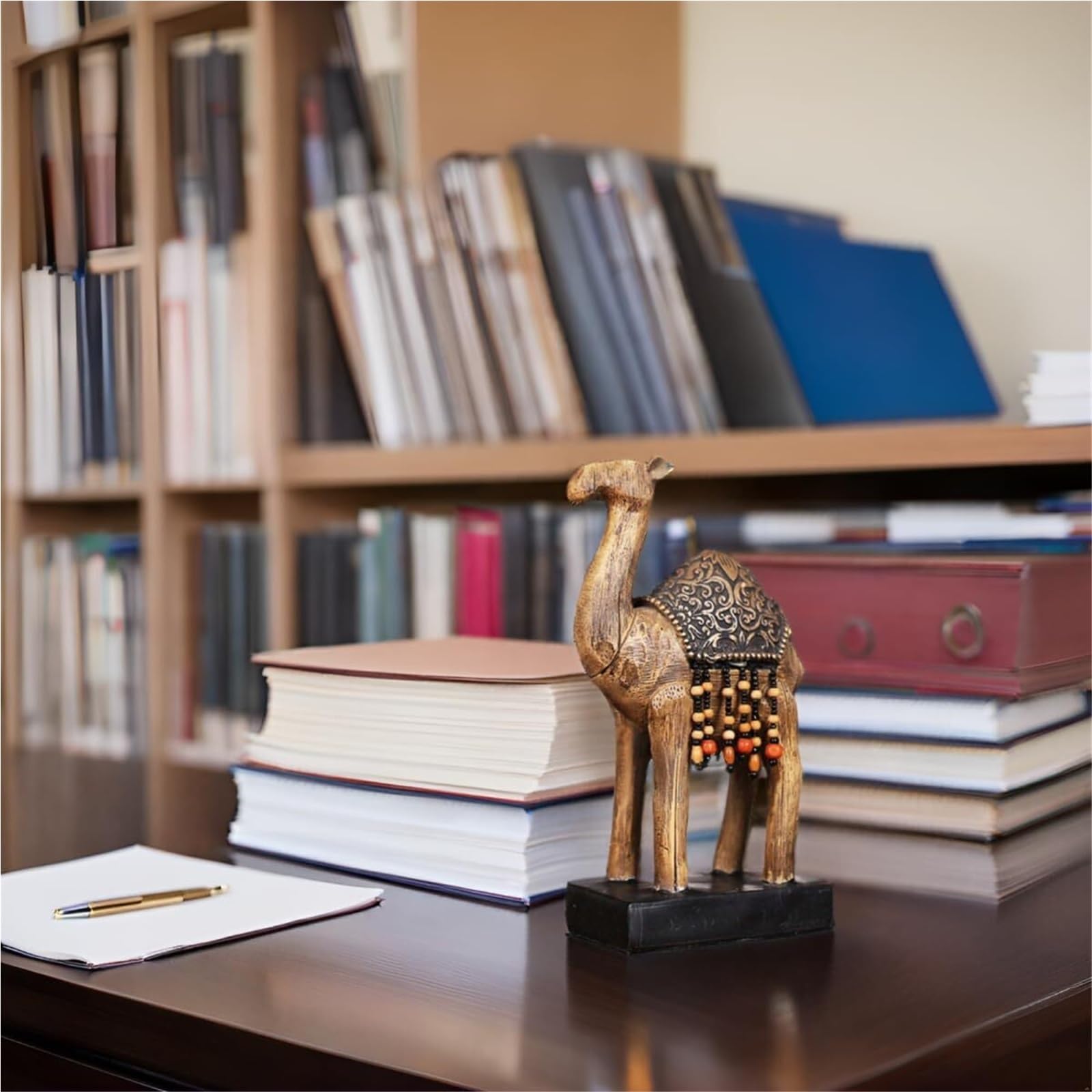 Regalos de cumpleaños Estatua de Resina, Figura Camello, 4,92x2,48x8,66 Pulgadas, Adorno Figuras Animales del Desierto Esculturas y decoración para el hogar(M)