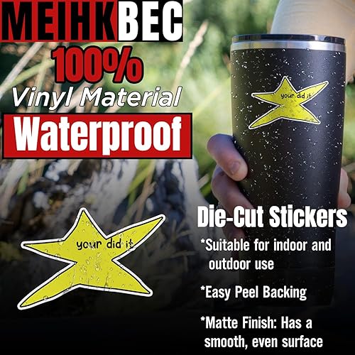 Miniatura 3 de Your Did It Star Meme Sticker Divertido Meme Star Hydroflask Pegatinas Motivación Positiva Die-Cut Impermeable Adhesivo de vinilo para botella de
