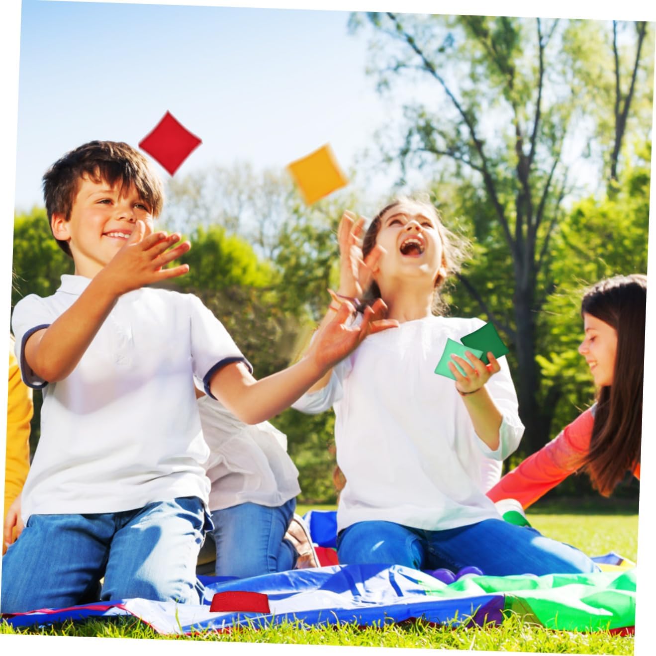 20pcs Bean Bag Toss Game for Boys and Girls Bean Bags Outdoor Games for Boys and Girls Sturdy Puncture-Resistant
