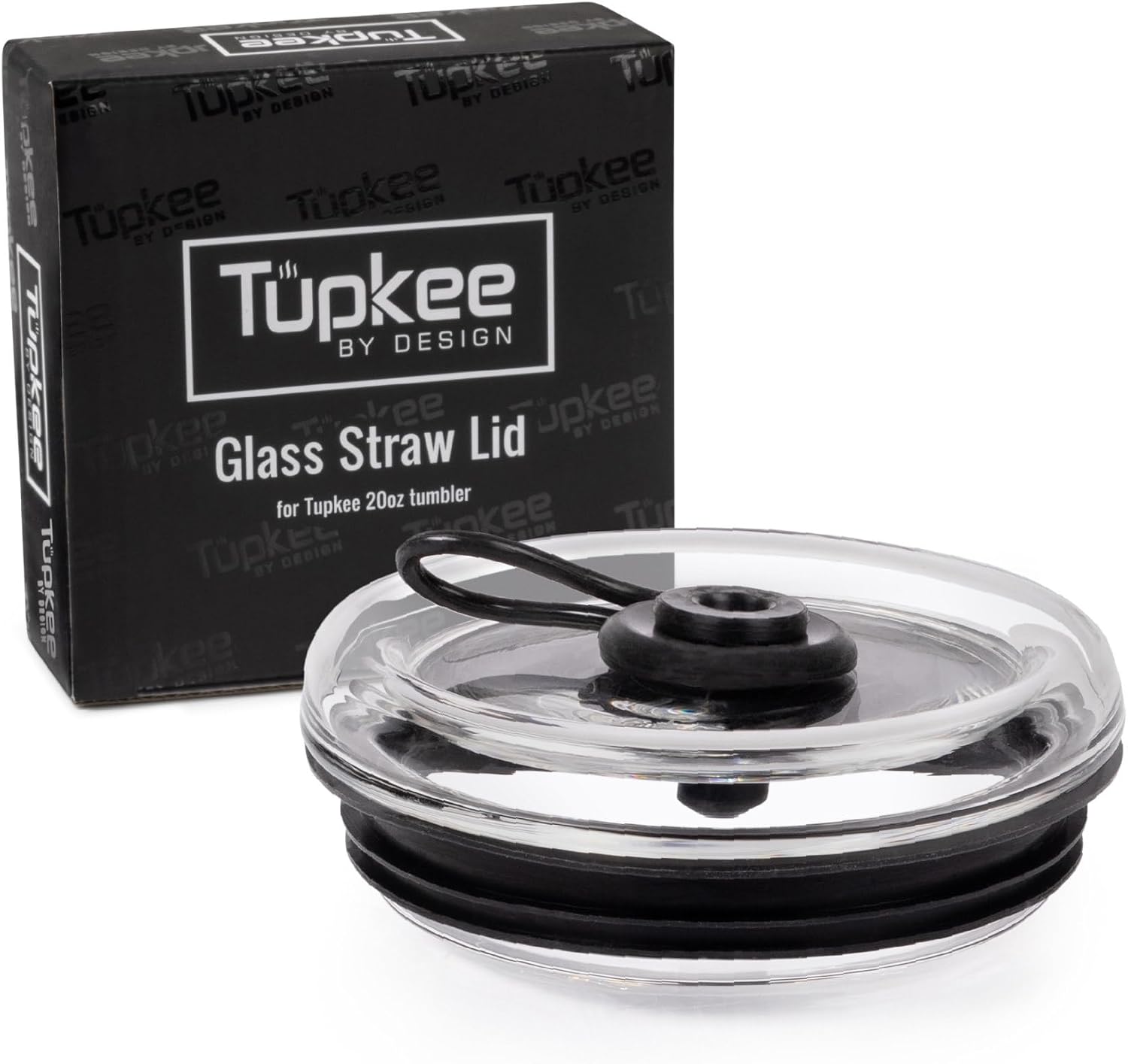 Tumbler Replacement Straw Lid – For Hand Blown Glass Travel Mug, 20-Ounce, Black