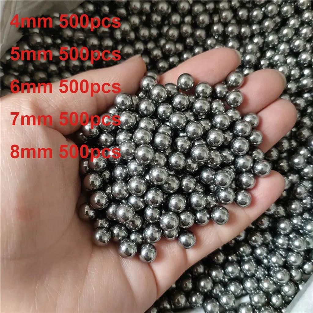 500 bolas de acero, 4 mm, 5 mm, 6 mm, 7 mm, 8 mm, bolas de acero para caza, bola de acero pequeña sólida (color: 6 mm, 500 piezas)