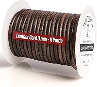 Vista 20 de Cordón de cuero para hacer joyas, cordón redondo de 2 mm, cuerda de 27 yardas utilizada para manualidades, cuerda para collar, trenzado - Negro