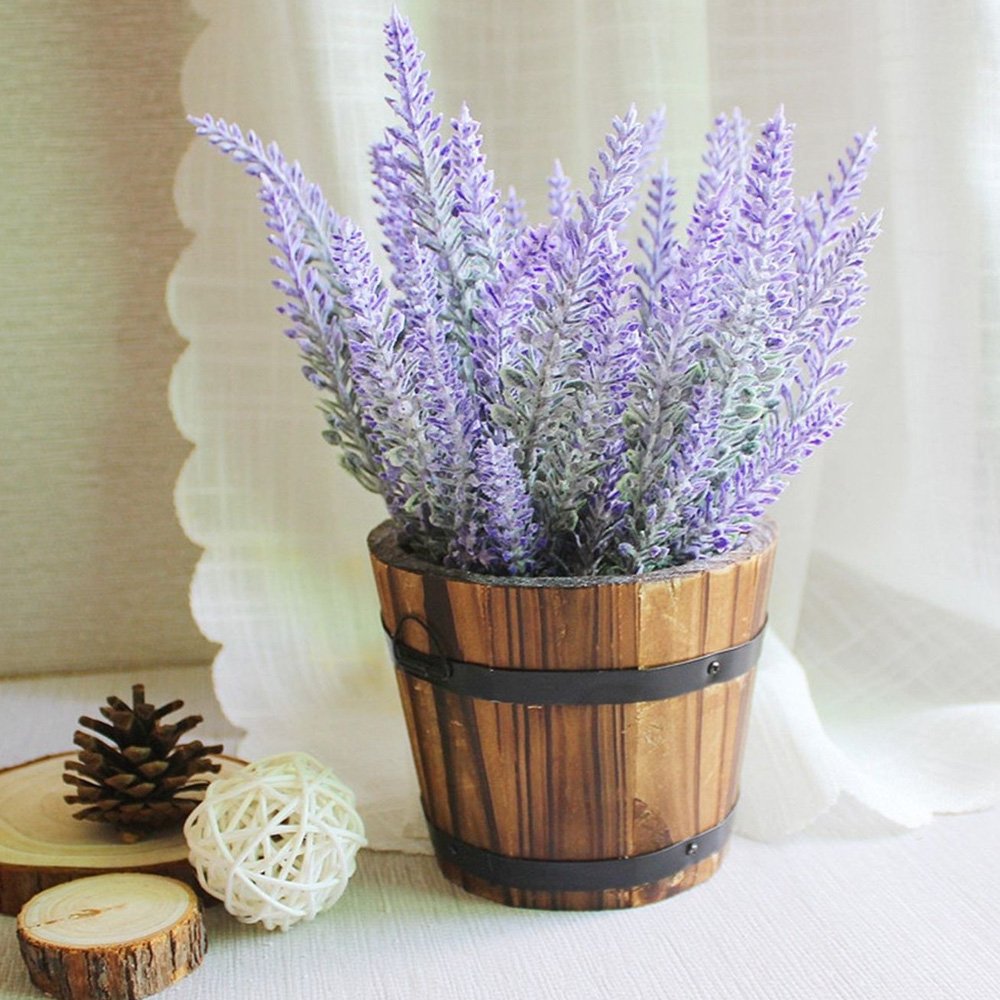 Fiori Artificiali Lavanda JustYit 4 Mazzi - Bouquet Finti Viola Per Decorazione Casa E Giardino - Foto 3
