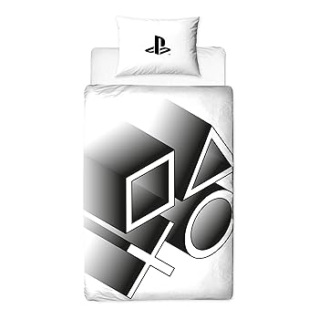 Character World PlayStation Official Single Black & White Duvet Cover