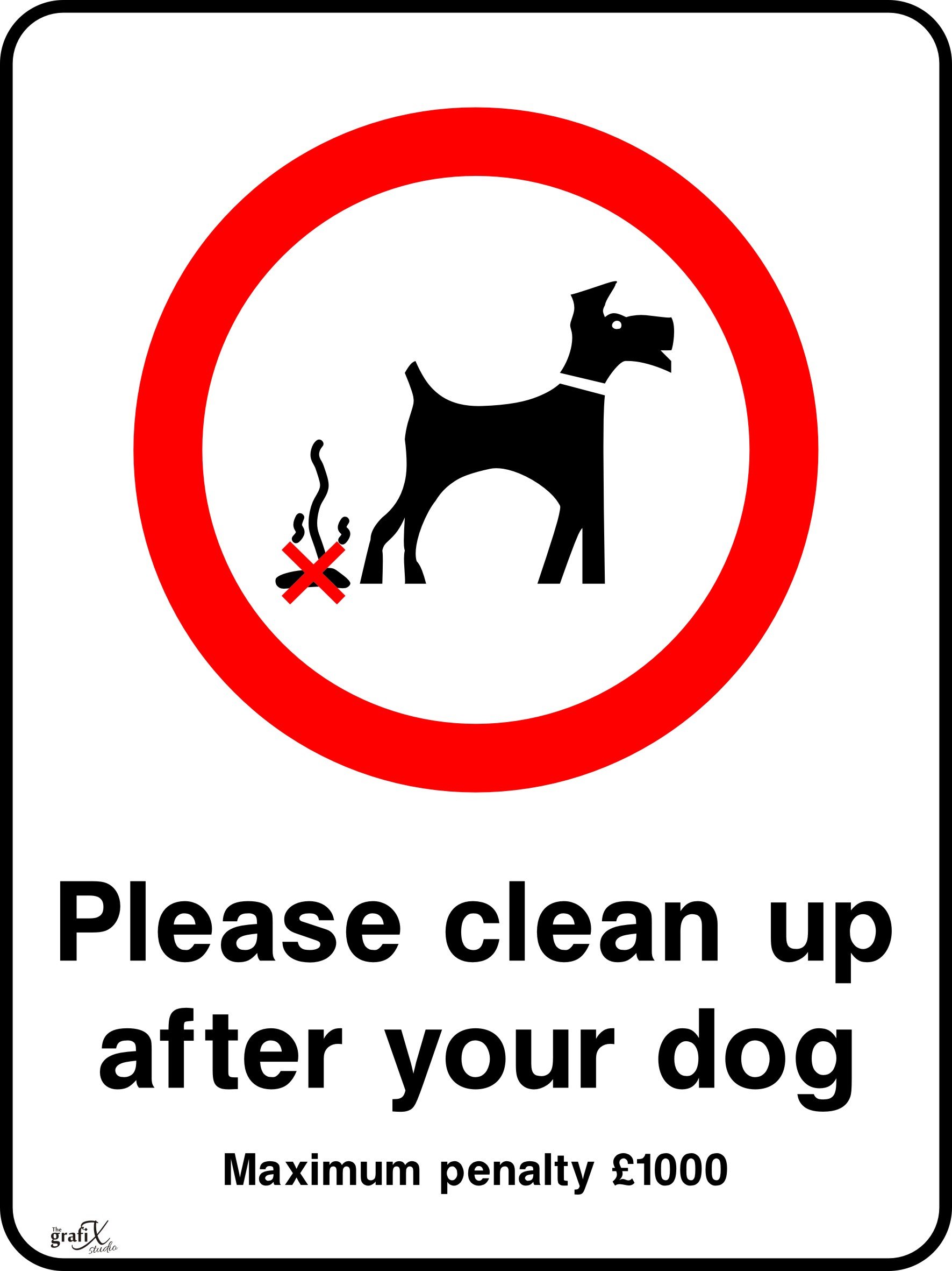 The Grafix Studio White No Dog Fouling Safety Signs Self Adhesive Vinyl Sticker 200Mm X 150Mm Park0016