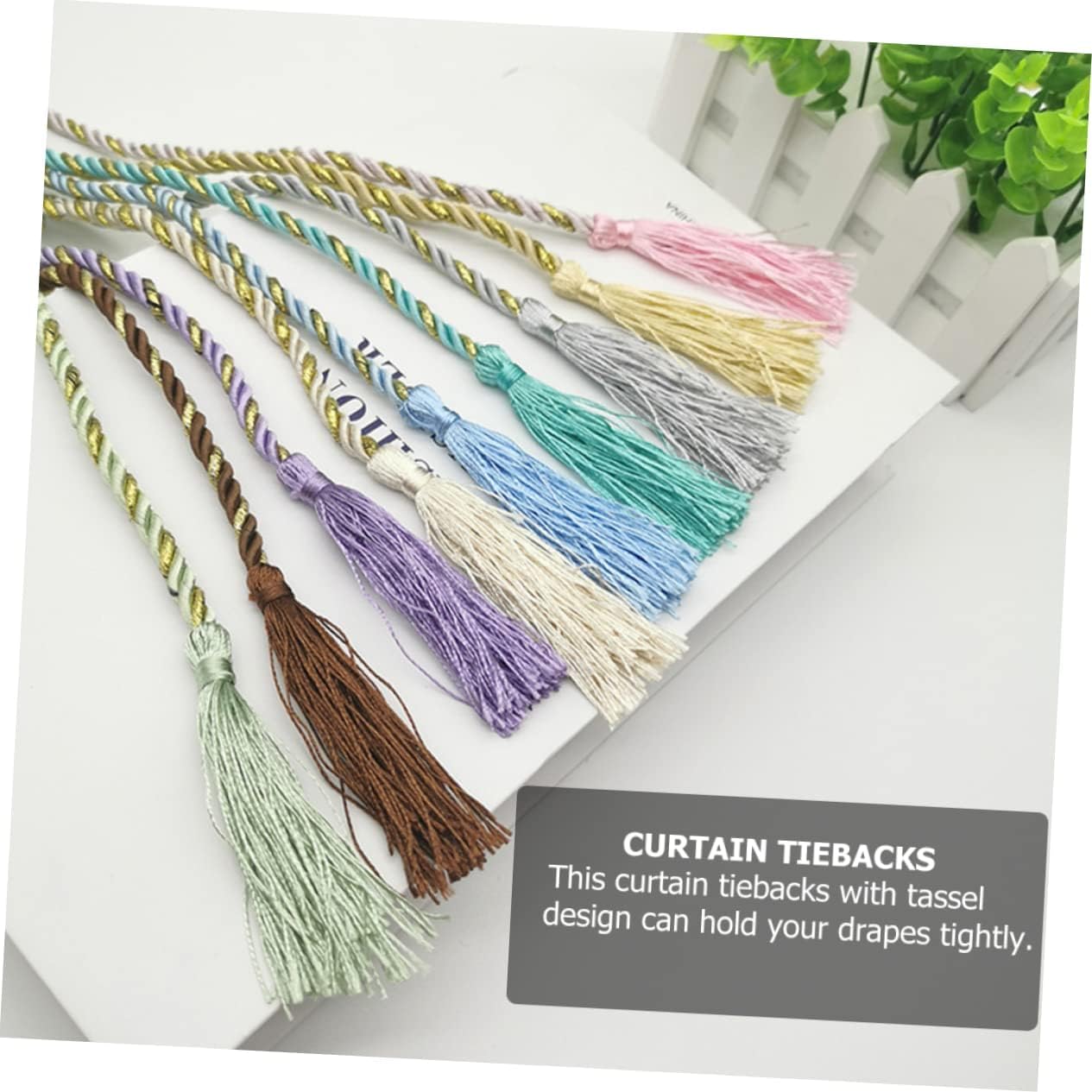 Les rideaux. Embrasses de Rideaux,Support de Rideau,2 pièces Corde à Attache de Rideau Cadeaux de pendaison de crémaillère Cadeaux for pendaison de crémaillère Embrasses de Rideau en Corde à Pompon Ri