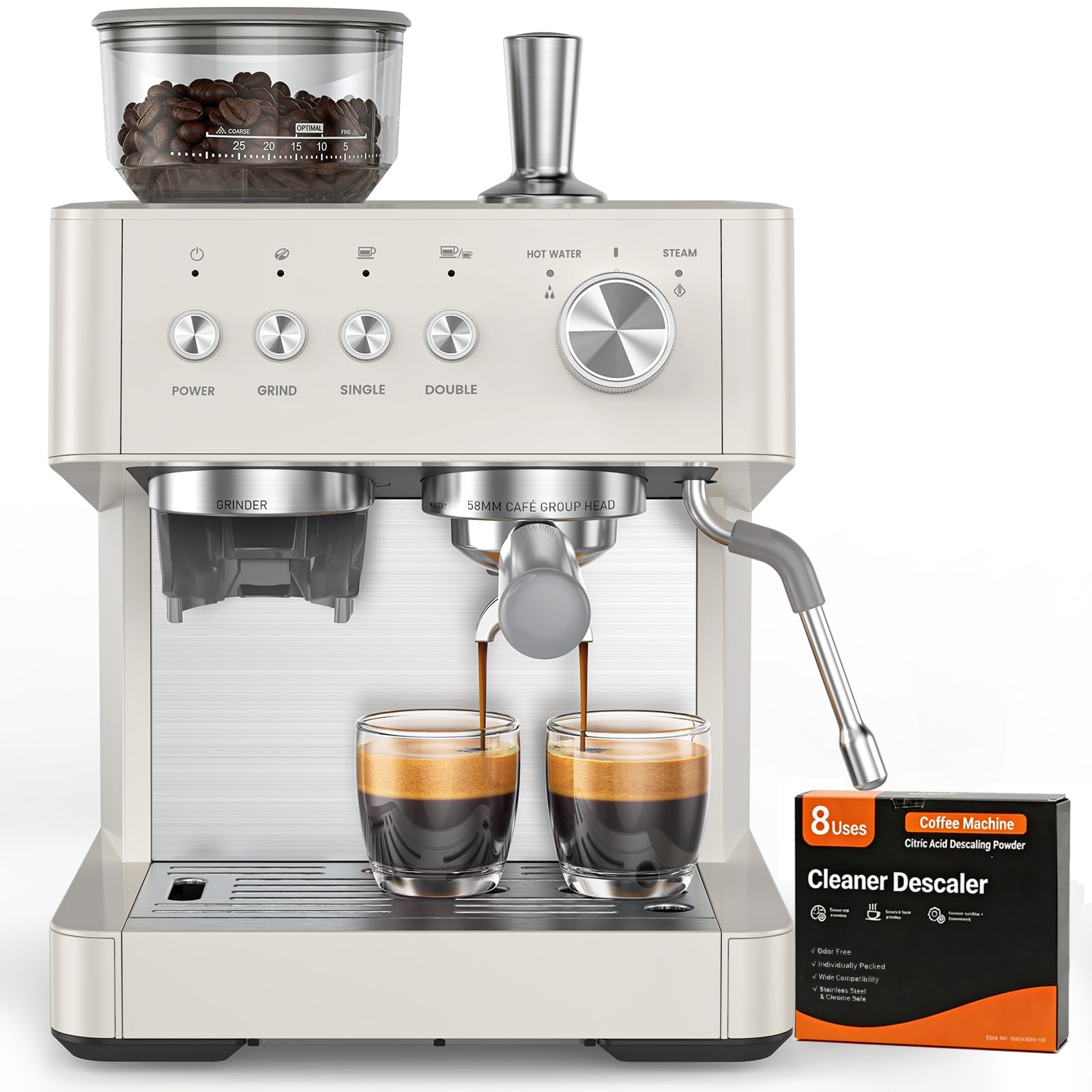 2026 Upgrade Espresso Machine with Grinder 15 Bar Expresso Coffee Machines Professional Coffee Maker for Latte Cappuccino with