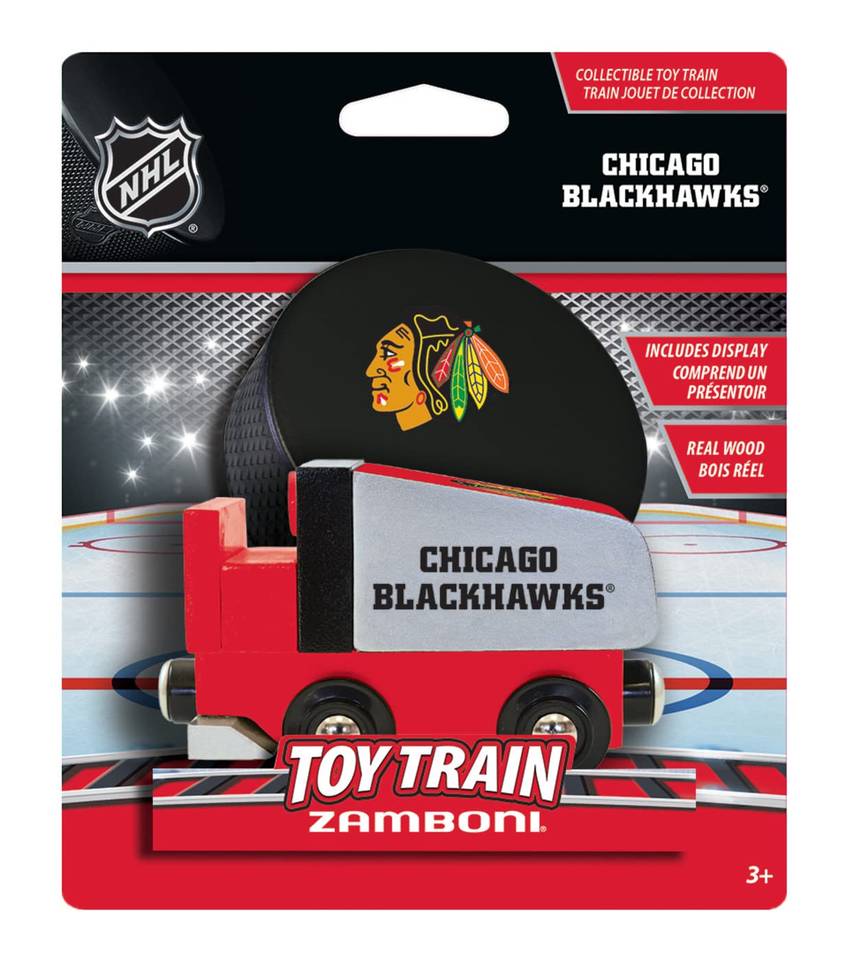 MasterPieces CBL2100: Chicago Blackhawks Wood Train Engine