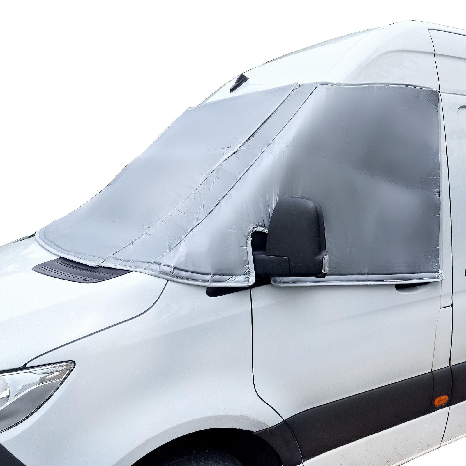 Marvix Außen Thermofenstermatte Silber Thermoschutz Abdeckung für für Sprinter ab 2018 Außenisoliermatte Wohnmobil Abdeckung Sonnenschutz