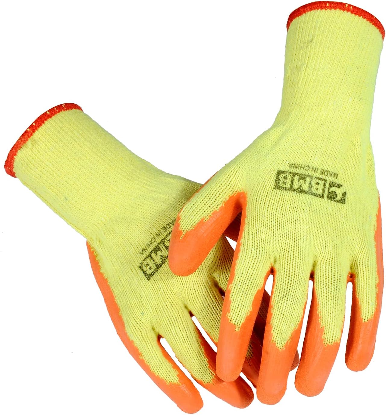 BMB Tools Rubber Gloves Orangesafety Work Gloves for Men and Women
