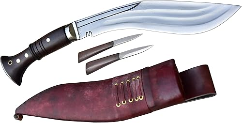 GK&CO. Kukri House Auténtico Kukri/khukuri – Auténtico 10 pulgadas 3 Chirra (3 más completos) La Bestia, mango de madera de espiga completa, funda