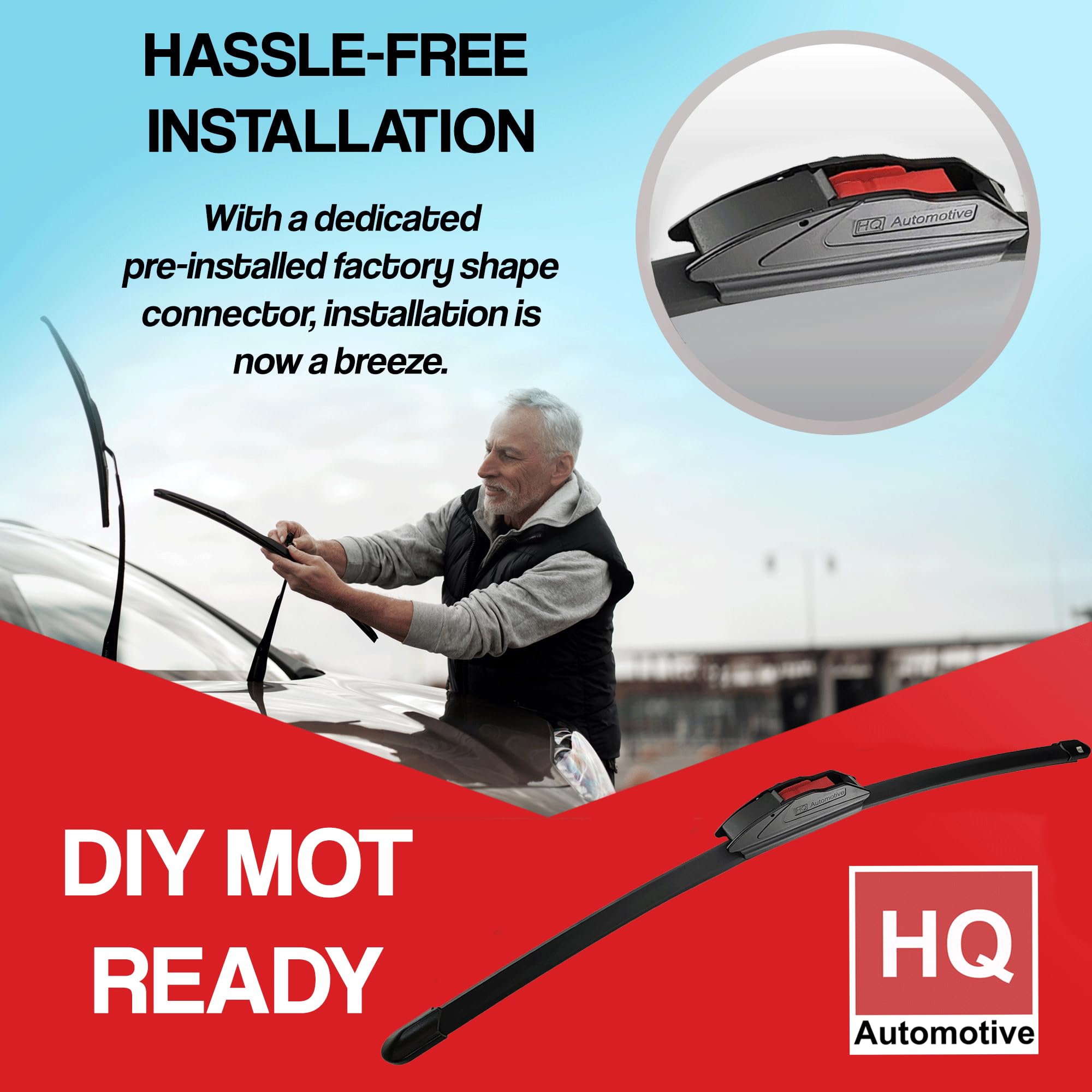 Image secondaire de Kit de Balais d'Essuie-Glace Aérodynamiques HQ Automotive - 3 Pièces