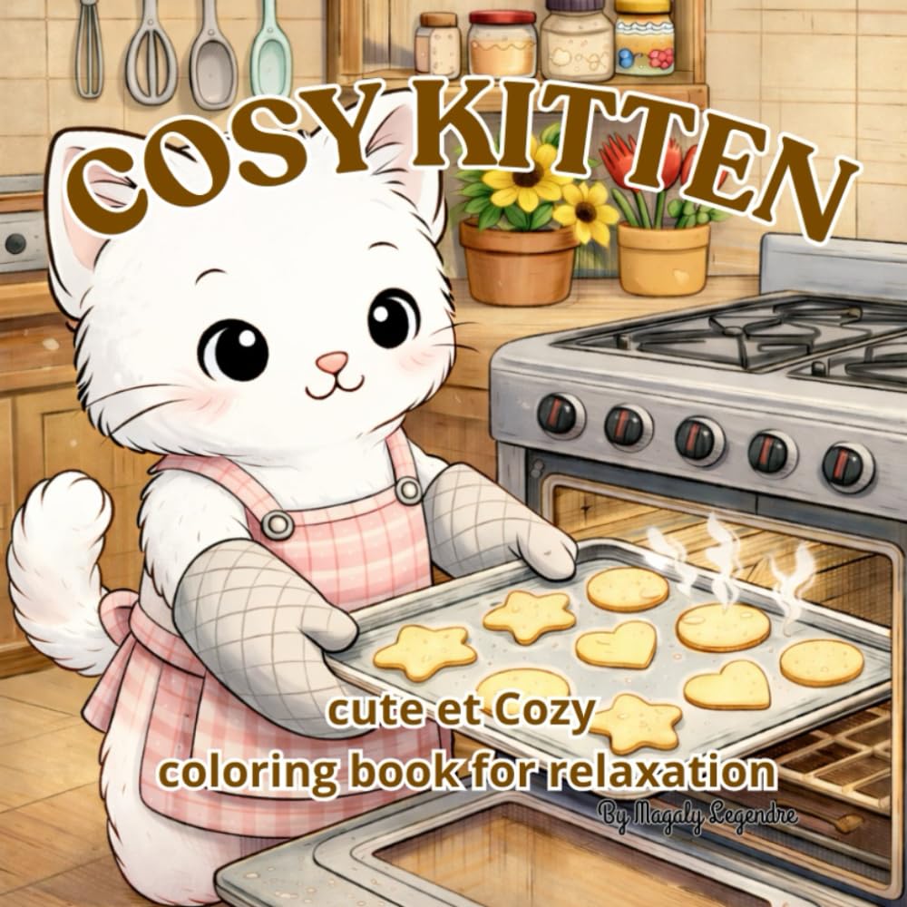 Livre de coloriage chat cosy pour adulte Anti-stress, detente et relaxation - Cosy Kitten - cuisine - Livre de coloriage mignon et cosy pour ... adorables (COSY LIFE ET MOMENT INTERIEURS)