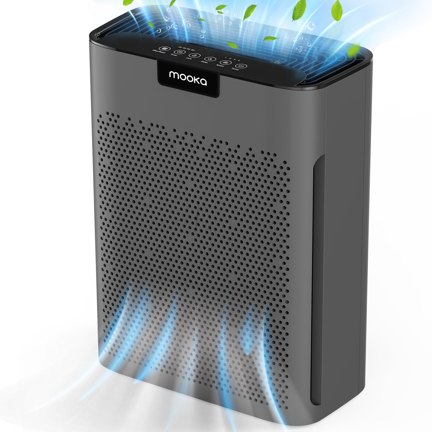 Air Purifiers for Home Large Room 2200 Ft² with Washable Filters, MOOKA HEPA Filter Pet Air Purifier for Bedroom with Fragrance, Air Cleaner for Smoke Dust Pollen Pets Hair Odor, KJ190L GreyAir Purifiers for Home Large Room 2200 Ft² with Was…