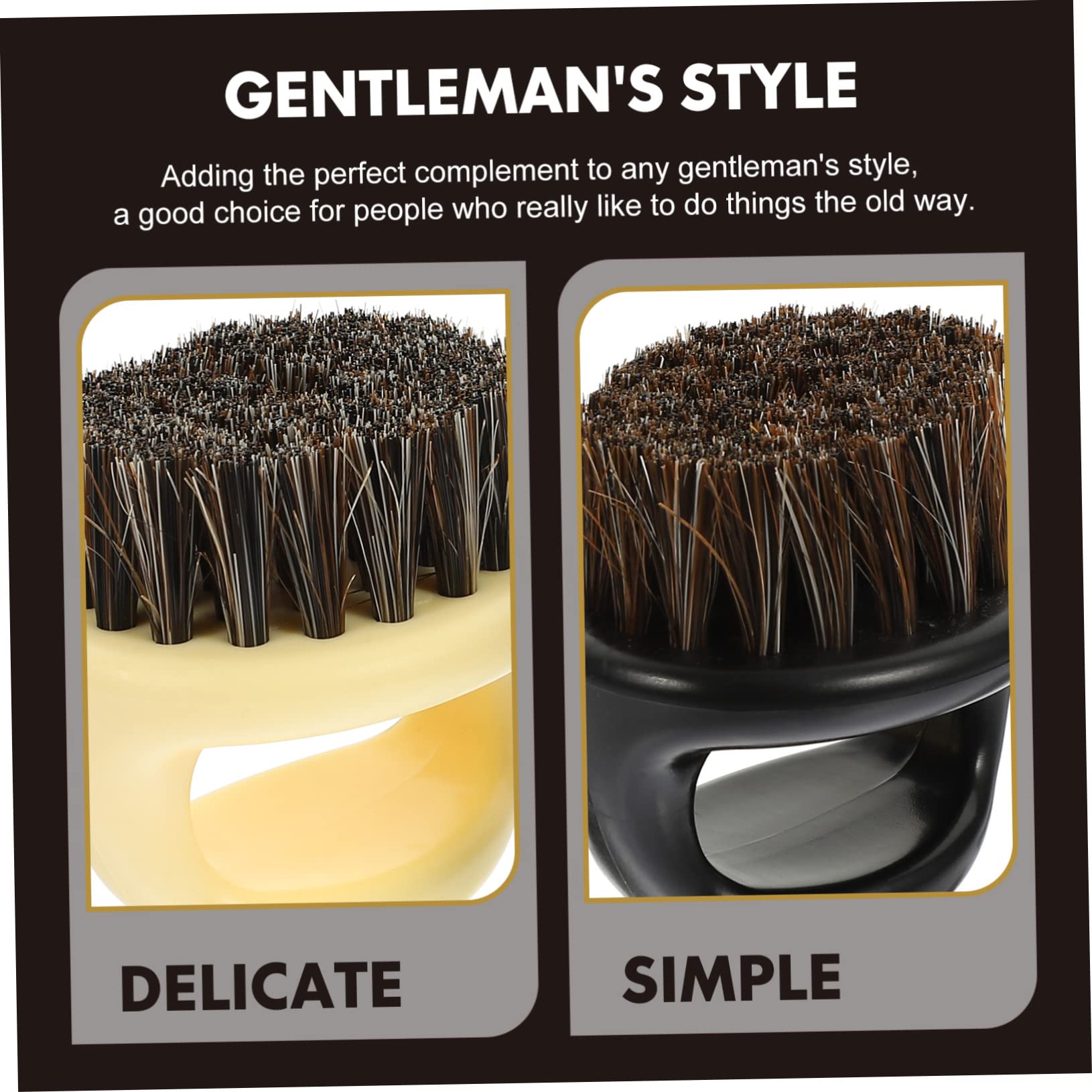 OSOLADY 2pcs Men's Beard Comb Bristle Brush for Shaving Cleaning Hair Styling Tool