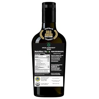Green Robust Organic 500+ mg/kg Polyphenols Rich Italian Extra Virgin Olive Oil from Italy, 2026 Gold Award, High Antioxidants Peppery Finish, Sicily Certified Origins, Cold Pressed - 16.9 fl oz