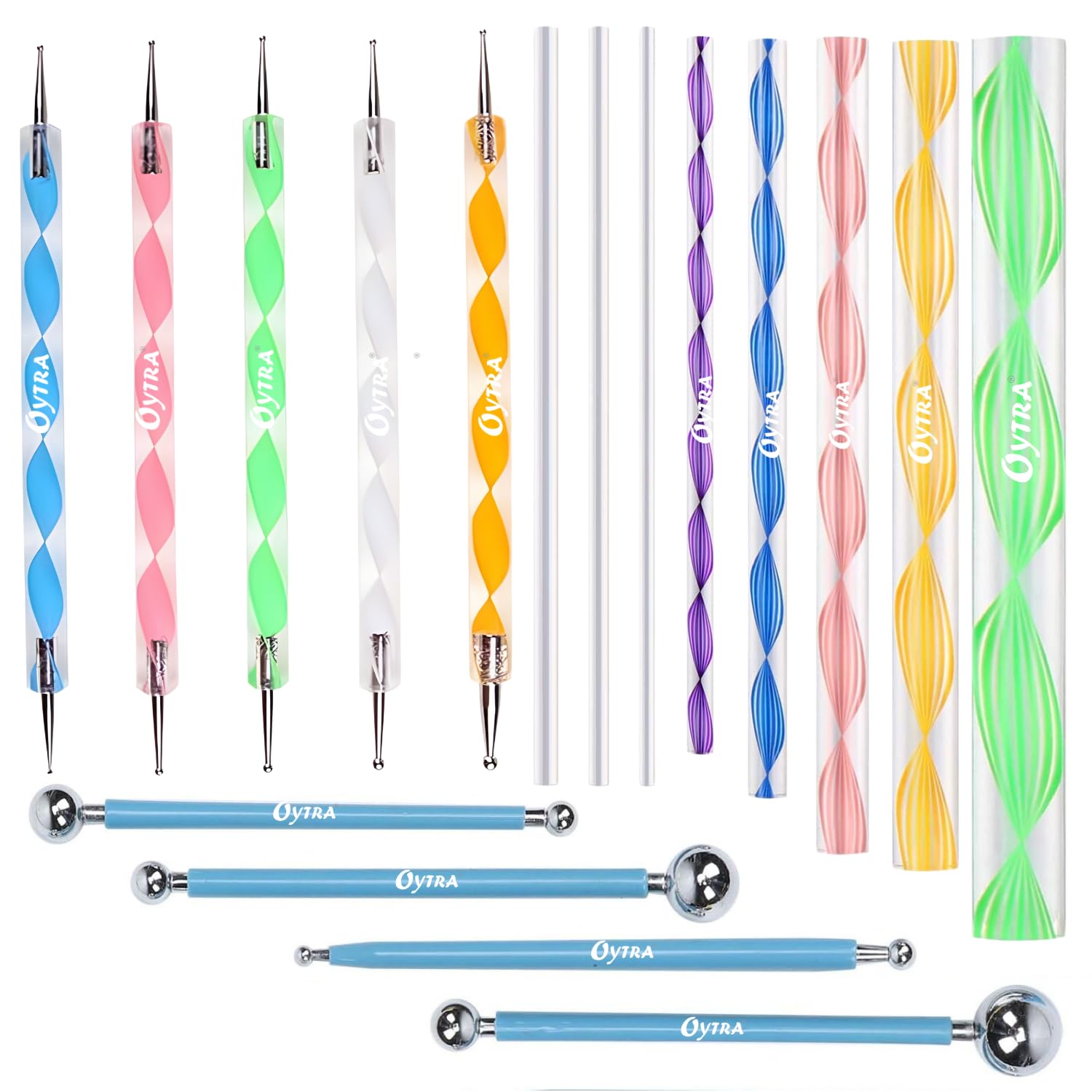 oytra art tools for nail art mandala 17 pieces painting shaping dotting embossing stainless steel ball and acrylic tools cake decoration for polymer clay jewellery wax soaps for artists professionals