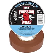 NSI WarriorWrap حدد 3 / 4 in. x 60 ft. 7 mil Vinyl Electrical Tape، Brown