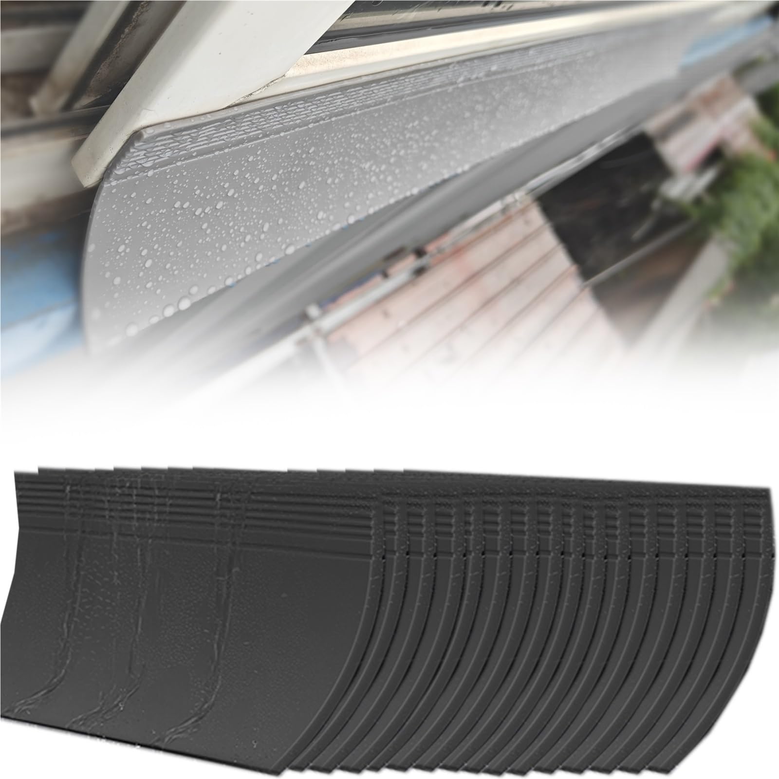 Déflecteur de pluie en caoutchouc premium pour fenêtre de 70-110 mm | 16 pcs